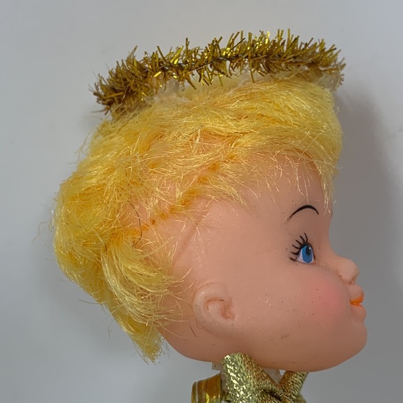 9” angel w/ halo doll head on pick vintage - Picture 9 of 16